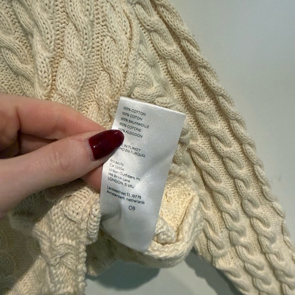 Free People Cable Knit Cropped Sweater - Picture 5 of 6